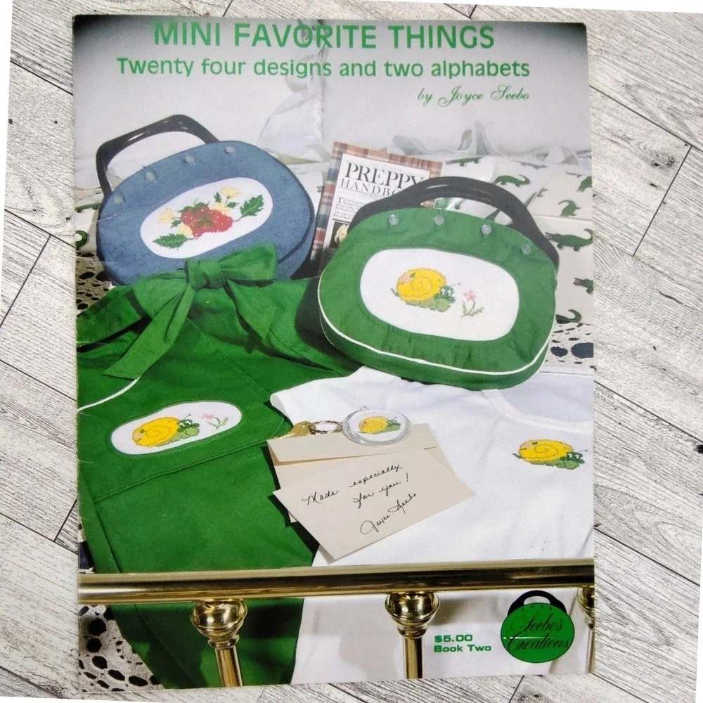 Cross-Stitch Mini Favorite Things 24 Designs 2 Alphabets by Joyce Seebo 1981 Vtg